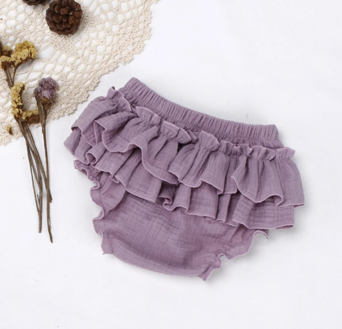 Double Layers Baby Girls Tutu Skirt Shorts Summer Cozy Muslim Cotton Baby Bloomers Toddler Short Pants Children Pettiskirt 0-3y