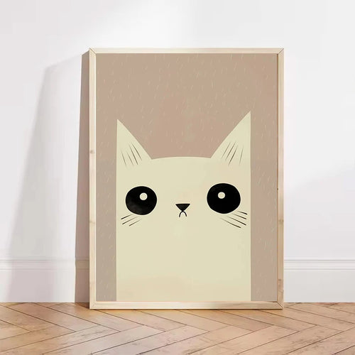 Cartoon Cute Cat Posters and Prints Minimalist Canvas Paintings Modern Wall Art Picture for Kids Room Nursery Decor Gifts