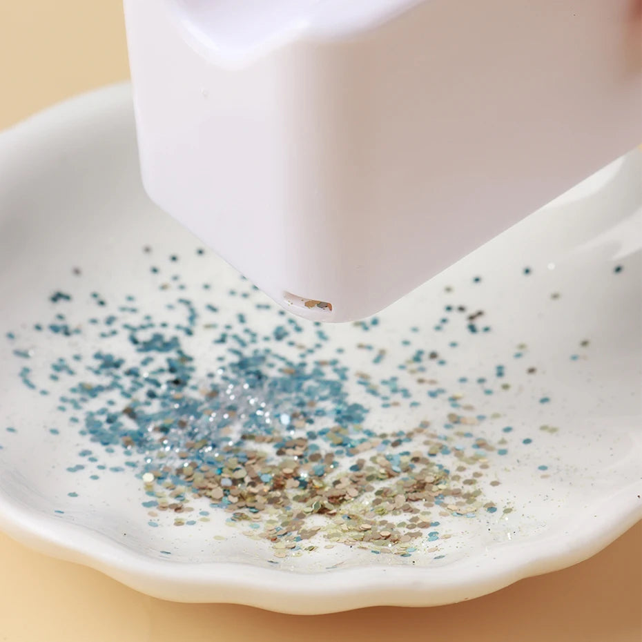Double Layer Nail Glitter Powder Recycle Box Nail Tool Dust Collector Sequin Rhinestone Container Holder Manicure Storage Case