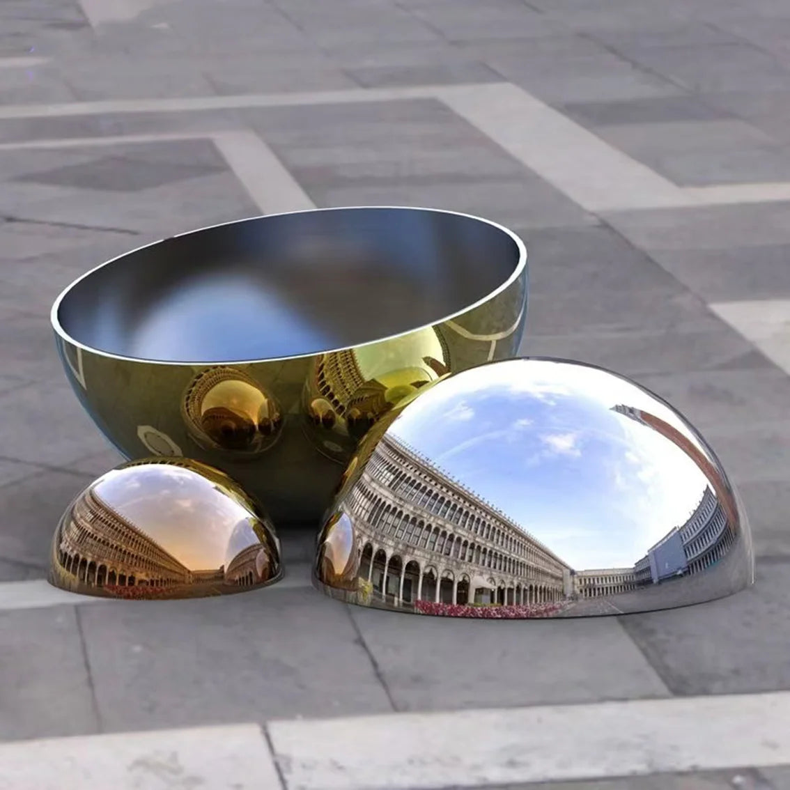 2.0mm Thick Diameter 51mm-300mm Duty 304 Stainless Steel Hemisphere Ball Mirror Polished Hollow Hemisphere Modern Art Wall Decor
