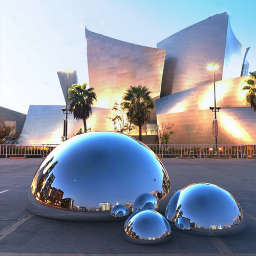 2.0mm Thick Diameter 51mm-300mm Duty 304 Stainless Steel Hemisphere Ball Mirror Polished Hollow Hemisphere Modern Art Wall Decor